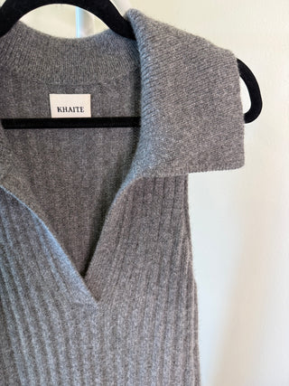 Khaite S/S2022 Grey "Giselle" Cashmere Blend Knit Maxi Dress - Size US L