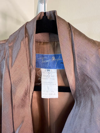 Thierry Mugler S/S 2000 Rare Vintage Runway Pink Dupioni Silk Jacket & Skirt 2 Piece Set - Size FR 36