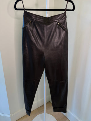 Hermes F/W 1997 Vintage Margiela Era Runway Rare Black Lambskin Leather Blazer & Pant Set - Blazer FR 40 / Pants FR 38