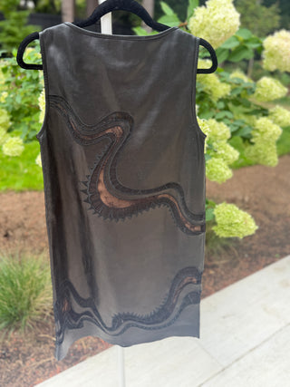 Emilio Pucci S/S2013 Peter Dundas Era Black Lambskin Leather & Lace Dress - Size FR 36