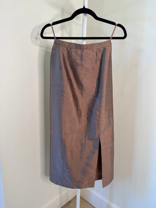 Thierry Mugler S/S 2000 Rare Vintage Runway Pink Dupioni Silk Jacket & Skirt 2 Piece Set - Size FR 36