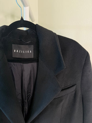 Bazilika 2013-2020s Black Cashmere Blend Long Coat - Fits 8/10