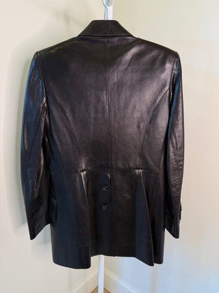 Hermes F/W 1997 Vintage Margiela Era Runway Rare Black Lambskin Leather Blazer & Pant Set - Blazer FR 40 / Pants FR 38