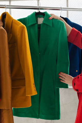 Gianni Versace Couture 1980-90s Vintage Green Wool Coat - Fits XS