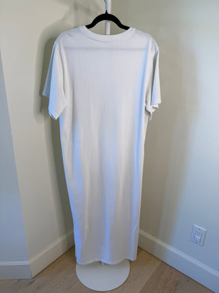 The Row 2020s "Aprile" White Cotton Straight Fit T-Shirt Maxi Dress - Size S