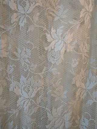 1960-1970s Vintage Handmade Ivory Cotton Floral Lace Long Dress - Fits US 4/6