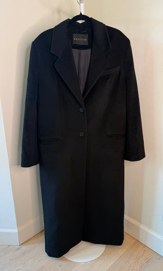 Bazilika 2013-2020s Black Cashmere Blend Long Coat - Fits 8/10