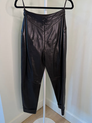 Hermes F/W 1997 Vintage Margiela Era Runway Rare Black Lambskin Leather Blazer & Pant Set - Blazer FR 40 / Pants FR 38