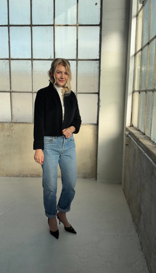 Christian Dior 1980-1990's Vintage Black Wool Jacket - Size US S