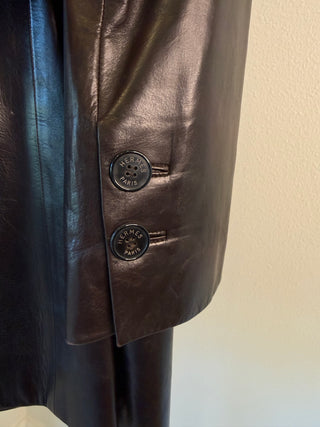 Hermes F/W 1997 Vintage Margiela Era Runway Rare Black Lambskin Leather Blazer & Pant Set - Blazer FR 40 / Pants FR 38