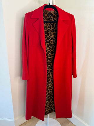Foxey 1980-1990s Vintage Cashmere Coat with Removable Leopard Print Fur Liner - Fits S/M