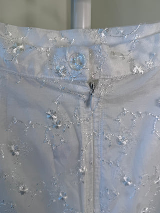 Gilles Et Poppy 1990-2000s White Lace Embroidered Skirt - Fits XS