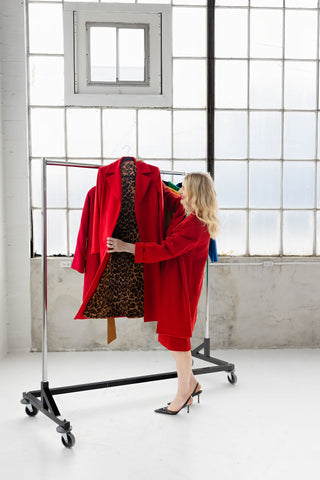 Foxey 1980-1990s Vintage Cashmere Coat with Removable Leopard Print Fur Liner - Fits S/M