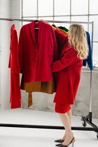 Christian Dior 1980-1990s Vintage Red Cashmere Coat - Fits US 10/12