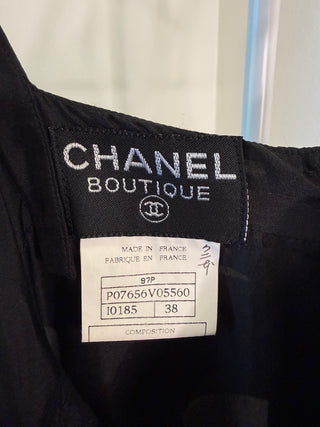Chanel S/S 1997 Vintage Runway Black & White Silk CC Polka Dot Mini Dress - Size FR38