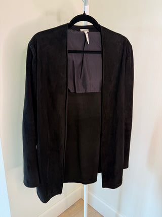 Hermes S/S2002 Vintage Margiela Era Runway Black Suede Leather Jacket - Size FR36