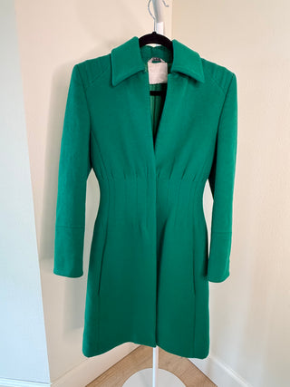 Gianni Versace Couture 1980-90s Vintage Green Wool Coat - Fits XS