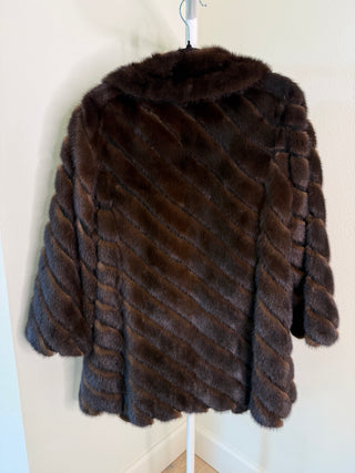 Christian Dior Boutique Fourrure 1970-1980s Brown Mink Fur Coat - Fits US S/M
