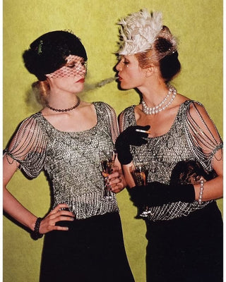 Loris Azzaro 1971-1973 Crochet Gold & Silver Metal Chain Top - Fits US S-L