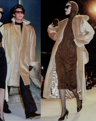 Theirry Mugler F/W 1982-1983 Rare Runway Long Faux Fur Coat - FR 38